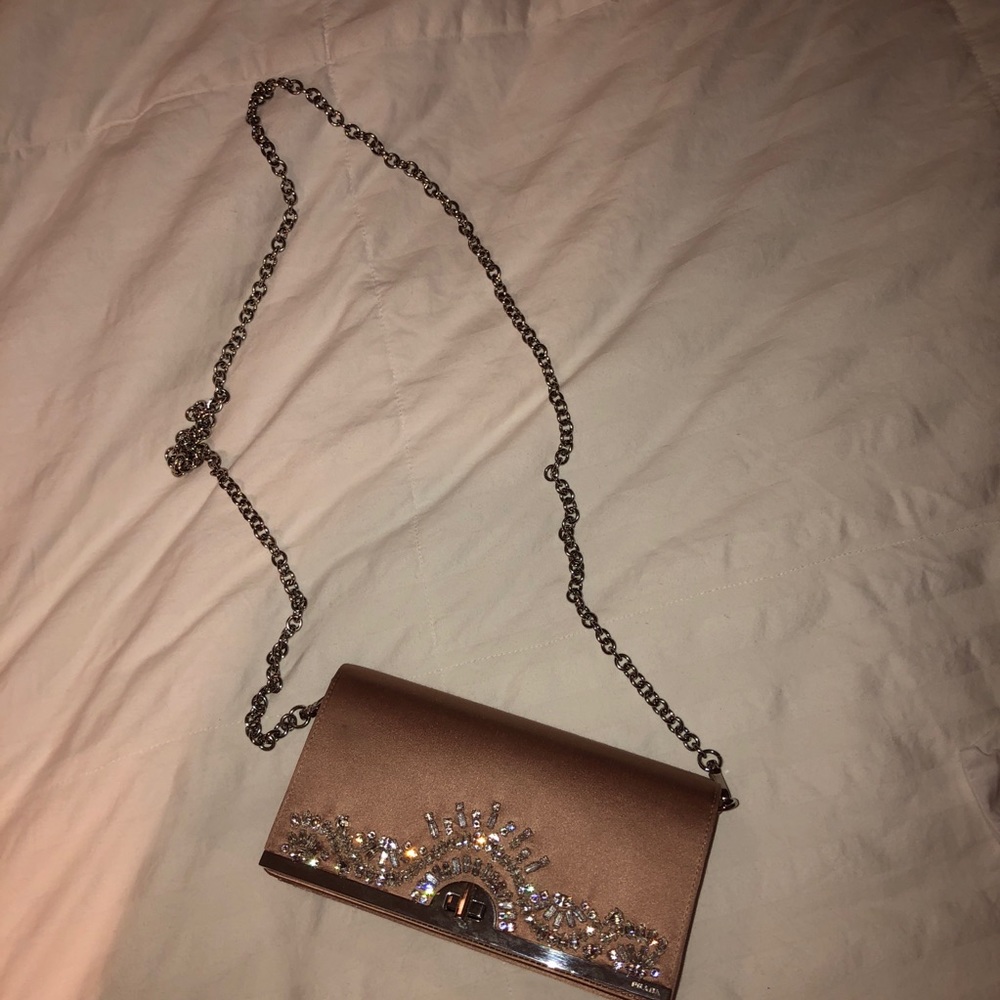 PRADA- Satin clutch with crystals - Picture 3 of 8